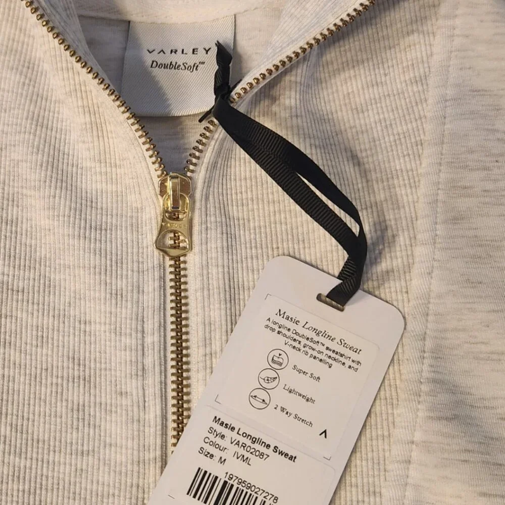 Varley Cream Half-Zip Sweatshirt - Picture 2 of 2